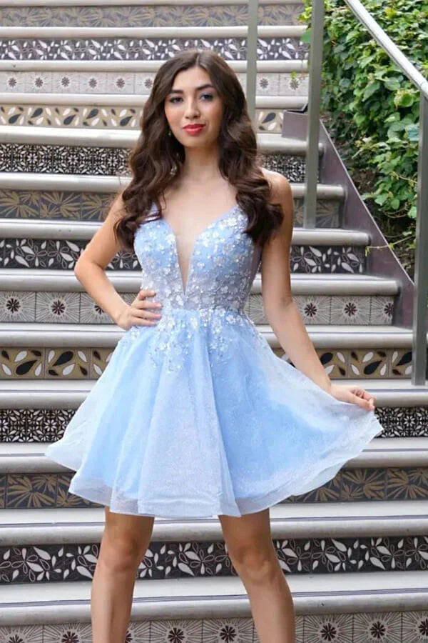 light blue homecoming dress